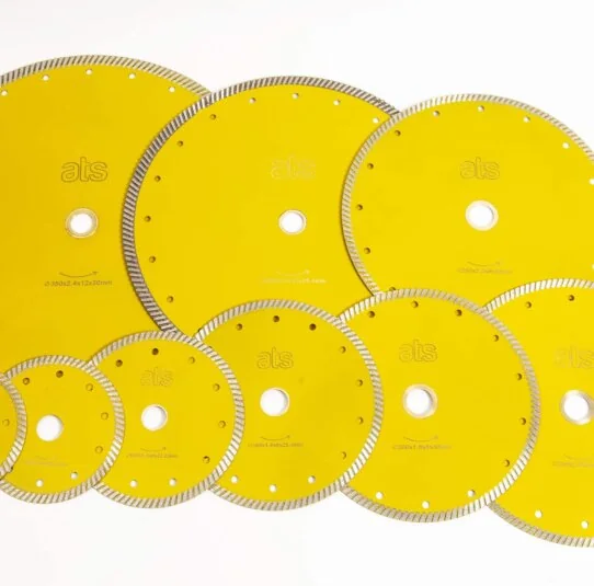 ATS Diamond Tools Turbo Diamond Blade for cutting 20mm thick porcelain tiles, available in multiple sizes