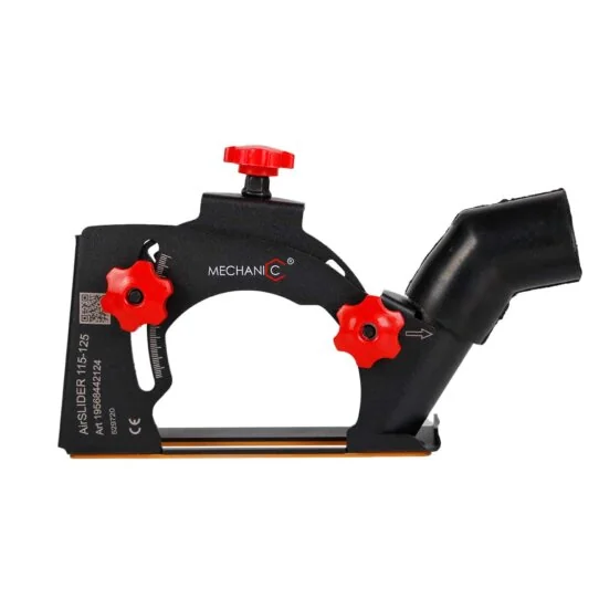 ATS Diamond Tools Cutting Guard Airslider 90 on a grinder for safe tile cutting with dust extraction