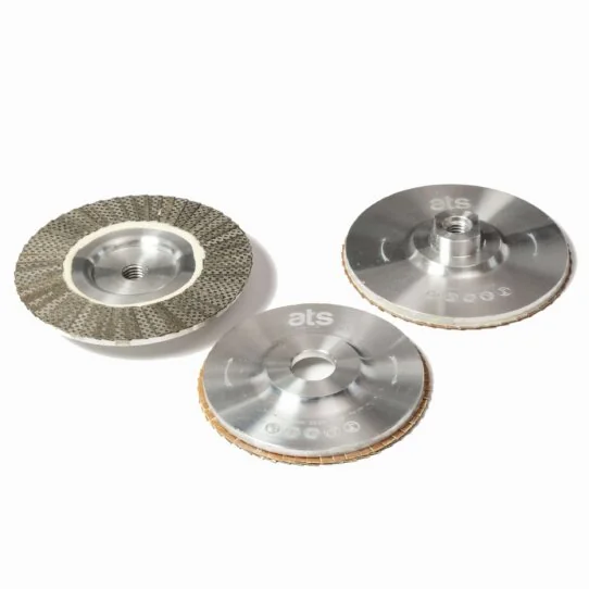 ATS Diamond Tools Aluminium backed electroplated diamond flap disc for angle grinders, available in 115mm or 125mm.
