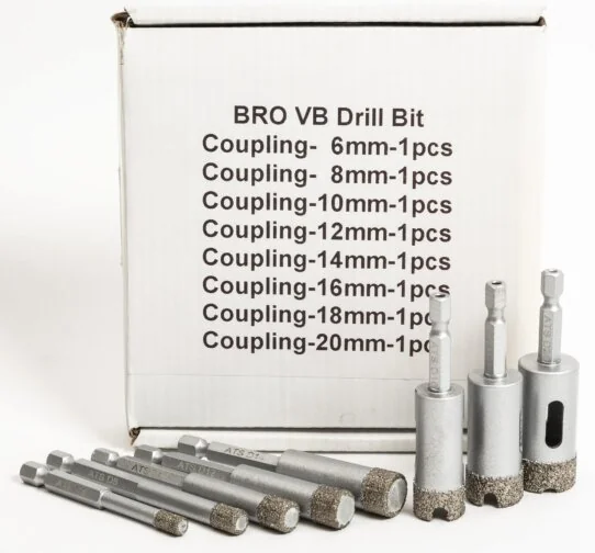 ATS Diamond Tools Dry Porcelain Diamond Drill Bits Easy Coupling for drilling grade 5 porcelain surfaces