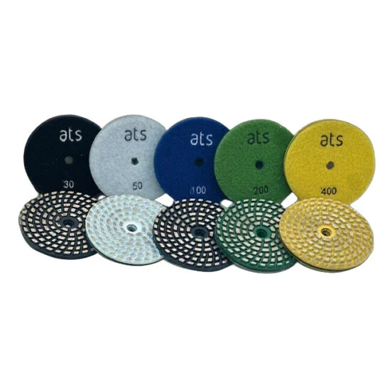 Sintered metal bonded grinding pads, 100mm velcro backed for fast stock removal